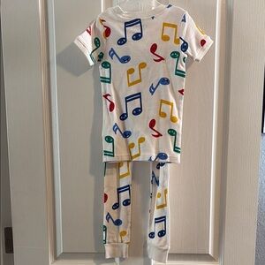 Musical Note Cotton Kids Pajamas - Multicolor